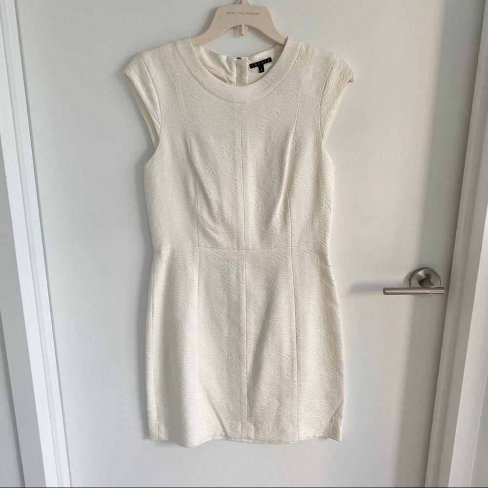 Theory Anuca White Jacquard Mini Dress
